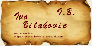 Ivo Bilaković vizit kartica